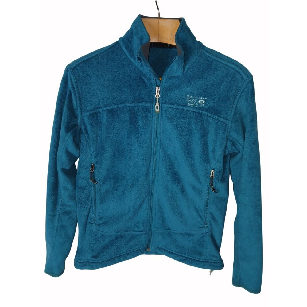 Mountain Hardwear Womens Blue Green Pyxis Fleece Jacket Zip  Jacket Size M